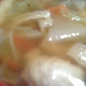鶏団子と春雨の食べるスープ